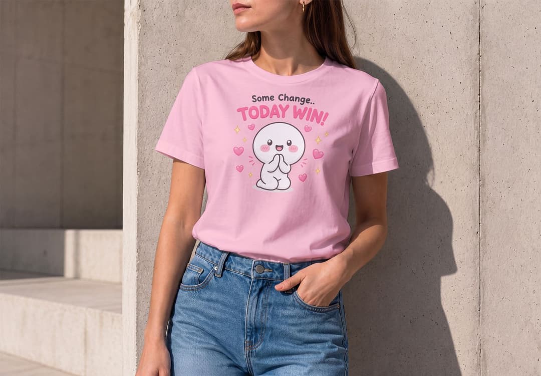 Women's Pink T-Shirt Mockup with Female Model for Apparel Branding