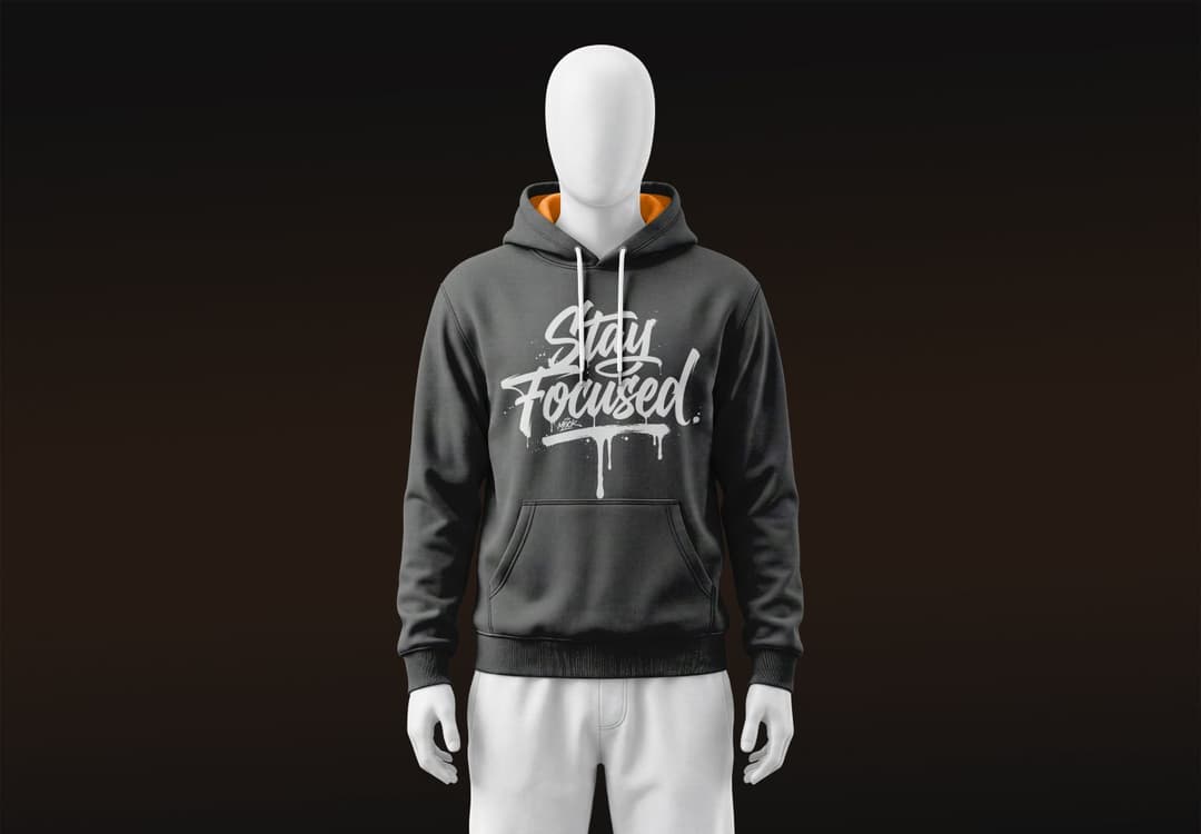 Front View Hoodie Mockup with Mannequin for Custom Streetwear Graphics