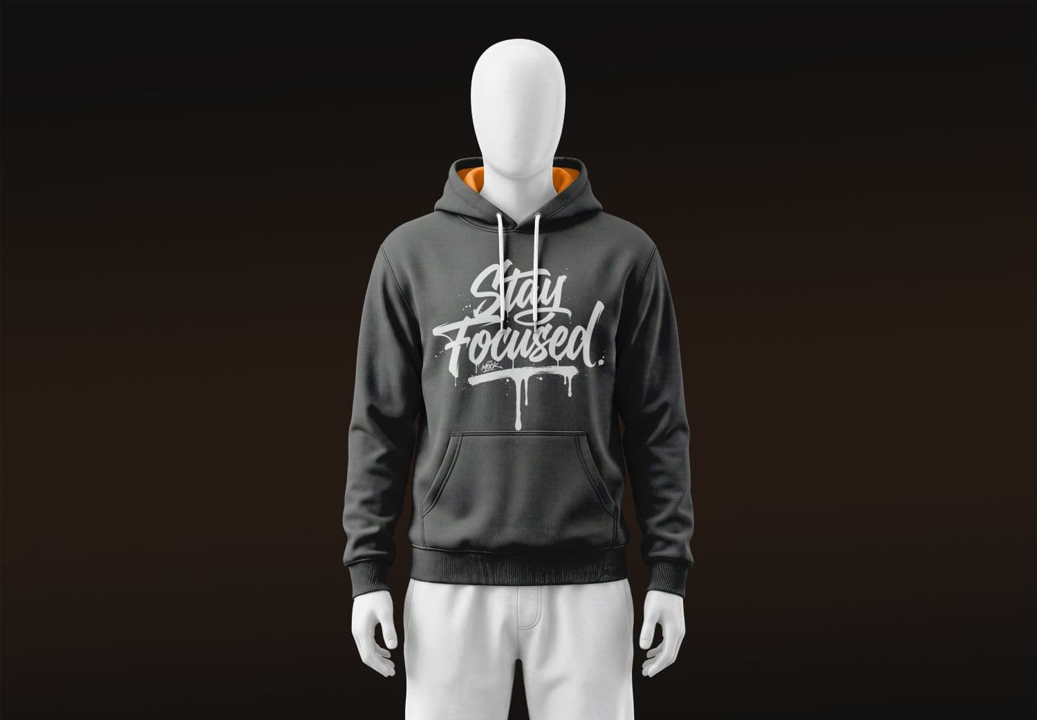 Front View Hoodie Mockup with Mannequin for Custom Streetwear Graphics