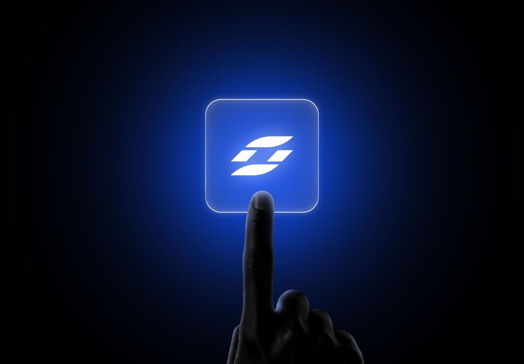 Glowing Logo Mockup with Finger Touch