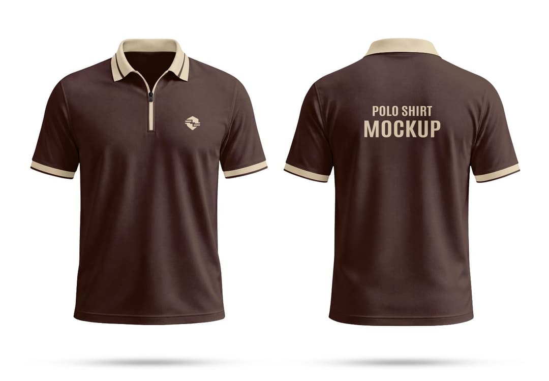 Floating Polo Shirt Mockup for Front and Back Apparel Branding