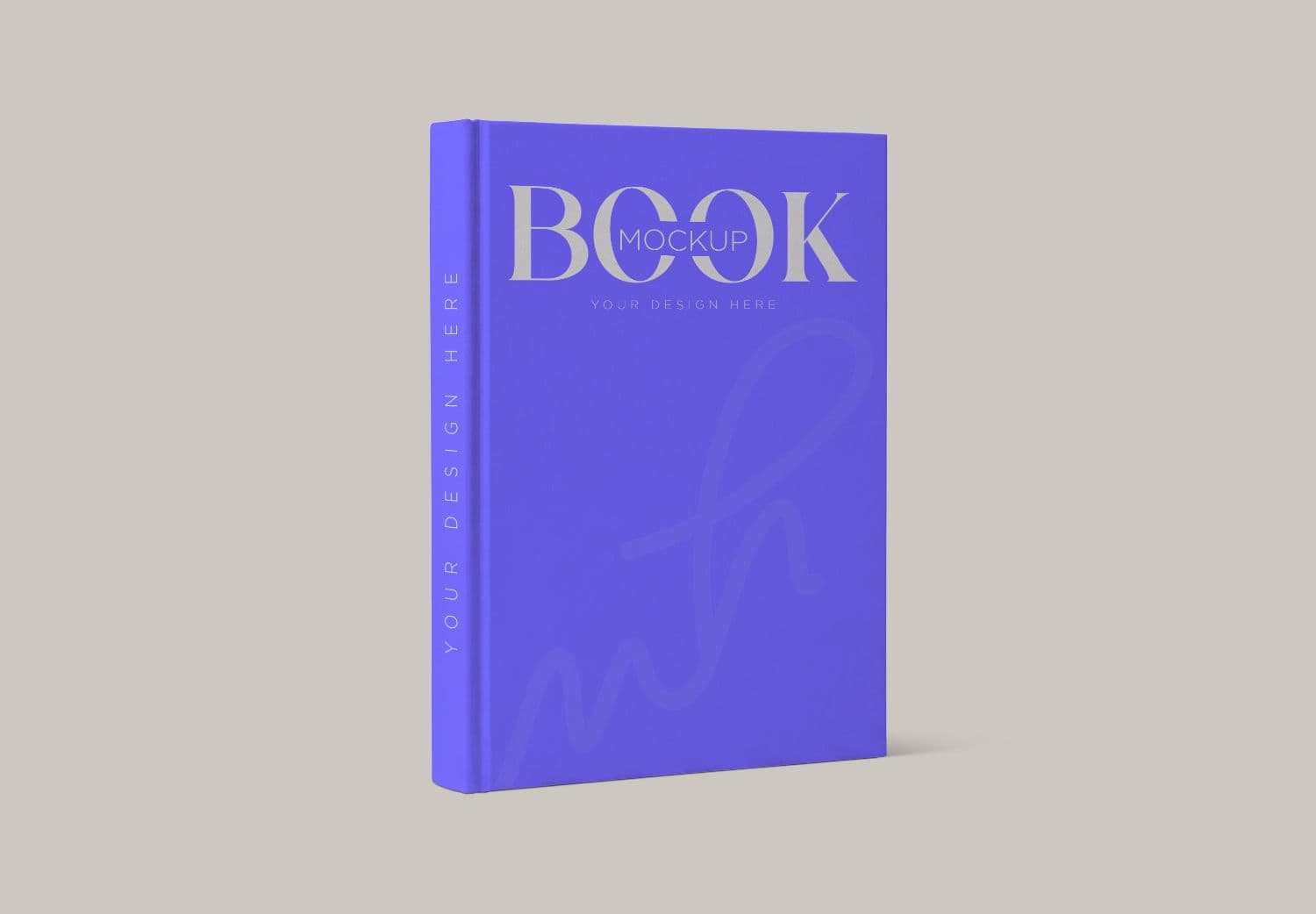 Standing Hardcover Book Mockup with Visible Spine and Front Cover