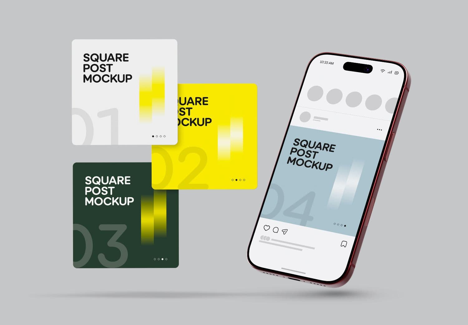 Social Media Square Post Mockup for Instagram Marketing and Design Presentation