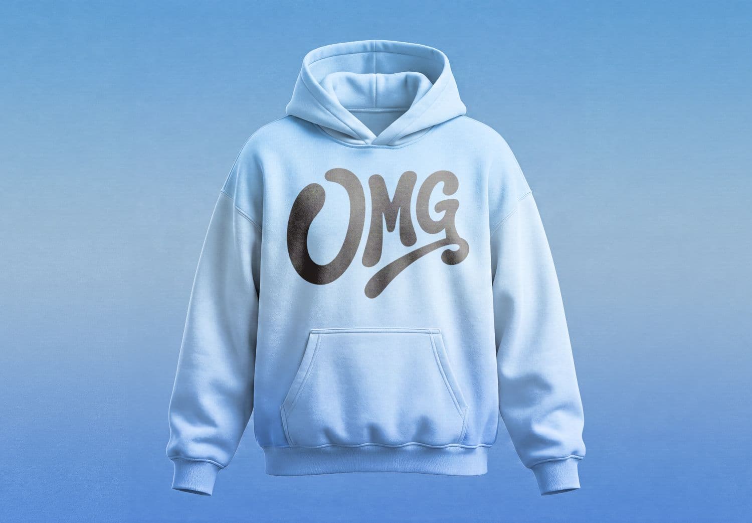 Light Blue Hoodie Mockup with Front Graphic for Apparel Branding