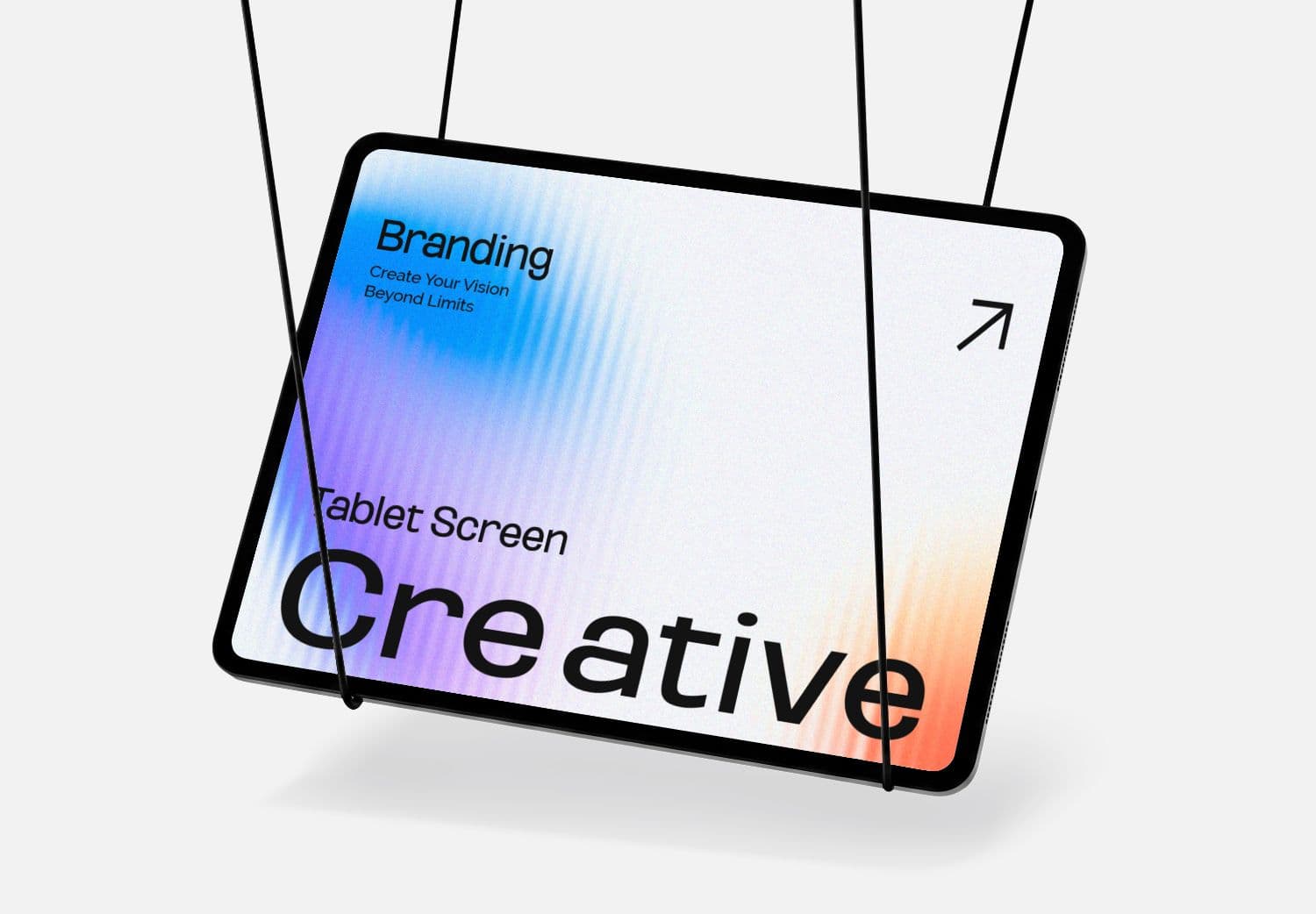 Hanging Tablet Mockup for Branding and Digital Interface Designs
