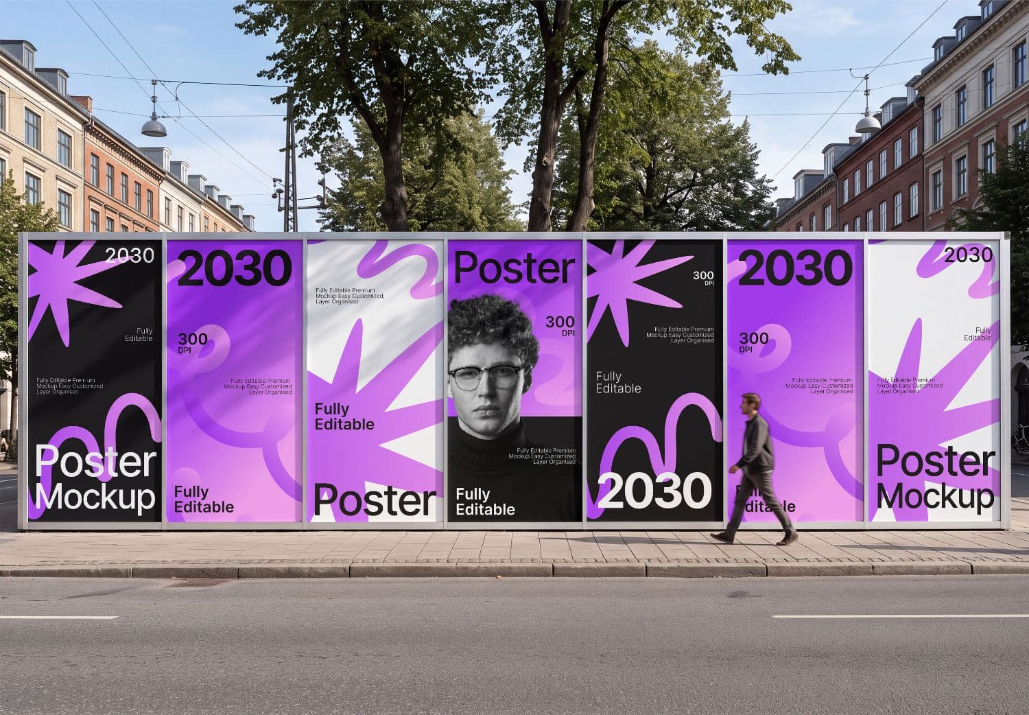 Outdoor Street Poster Mockup Set for Advertising Campaigns