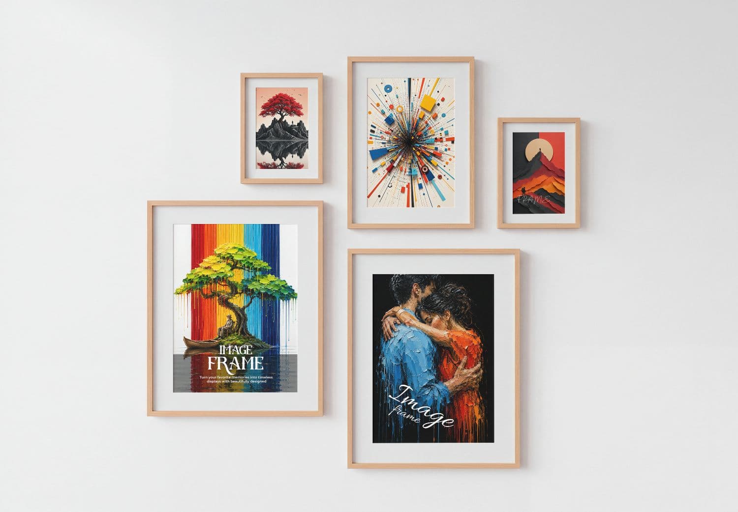 Multiple Picture Frame Mockup for Art Prints and Wall Decor