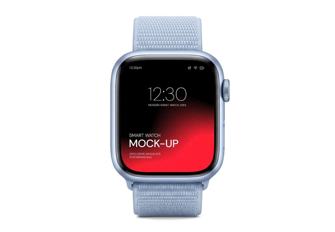 Smart Watch Screen Mockup for App Interface and Wearable Branding