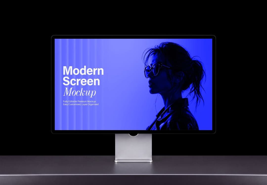 Modern Desktop Monitor Screen Mockup with Editorial Display