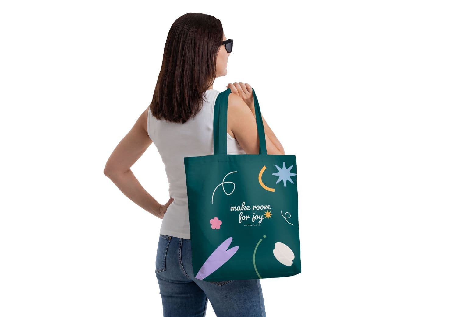 Tote Bag Mockup with Woman Model for Bag Branding