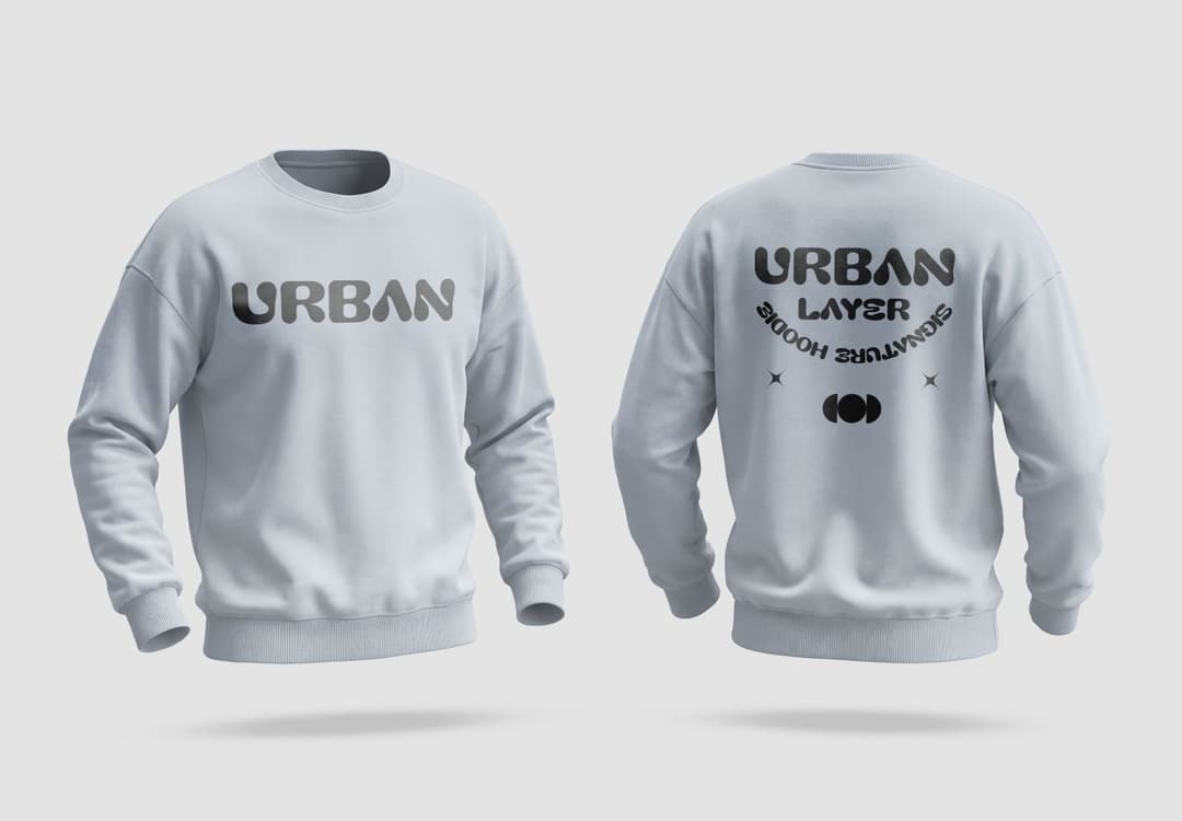 Floating Sweatshirt Mockup Showing Front and Back Views