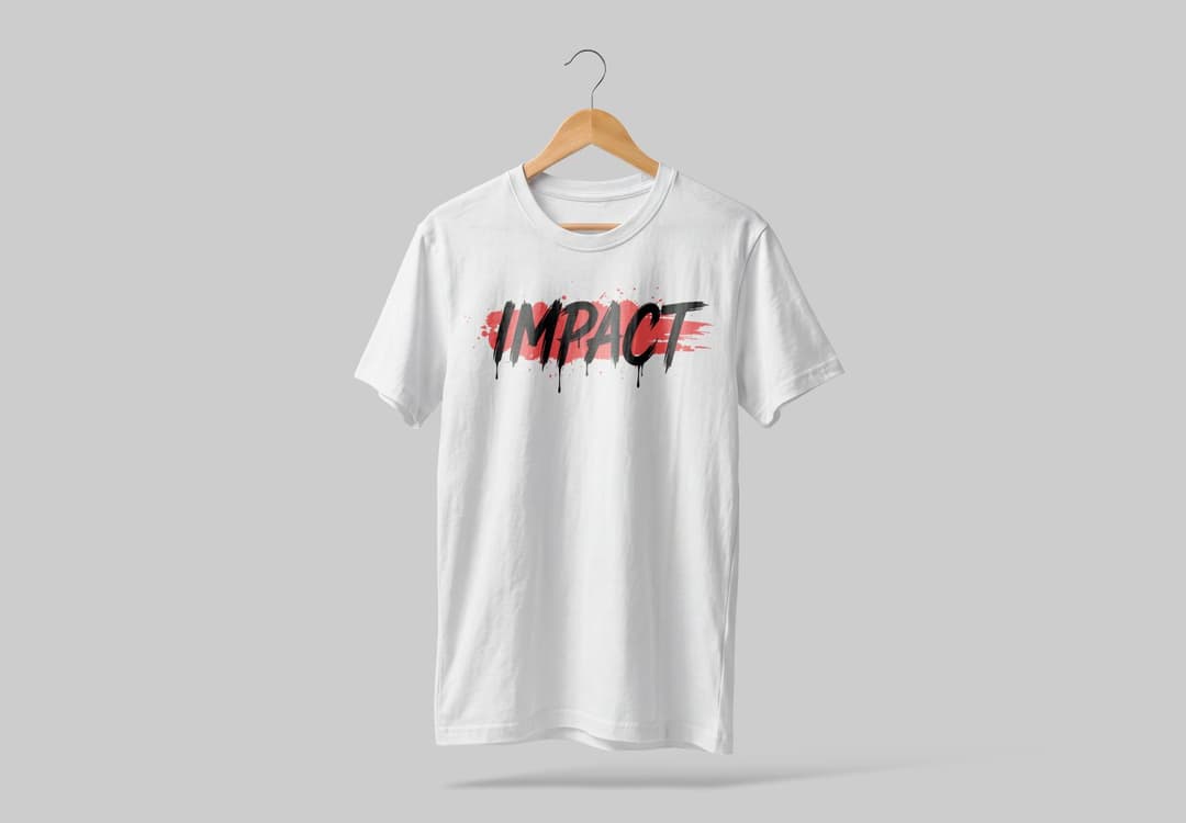 Hanging White T-Shirt Mockup on Wooden Hanger for Apparel Branding