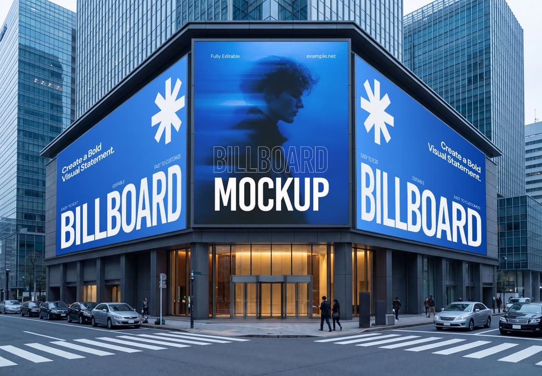 Urban Building Billboard Mockup for Large Scale Advertising Designs