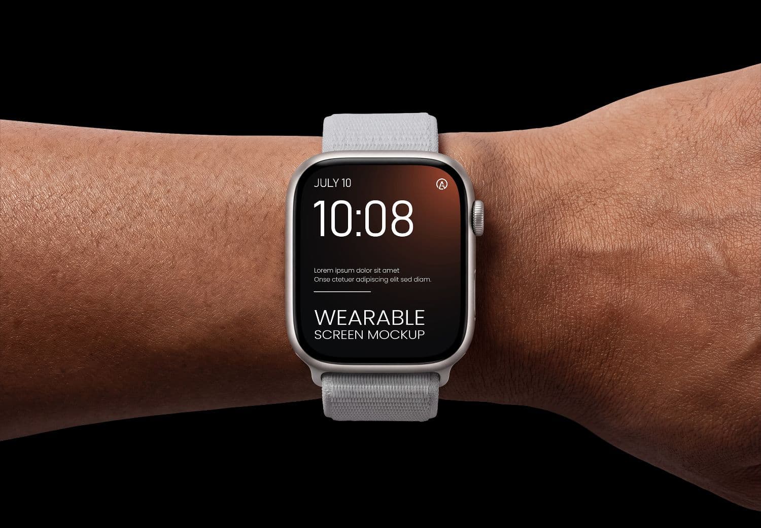 Wrist Smartwatch Screen Mockup with Realistic Wearable Display