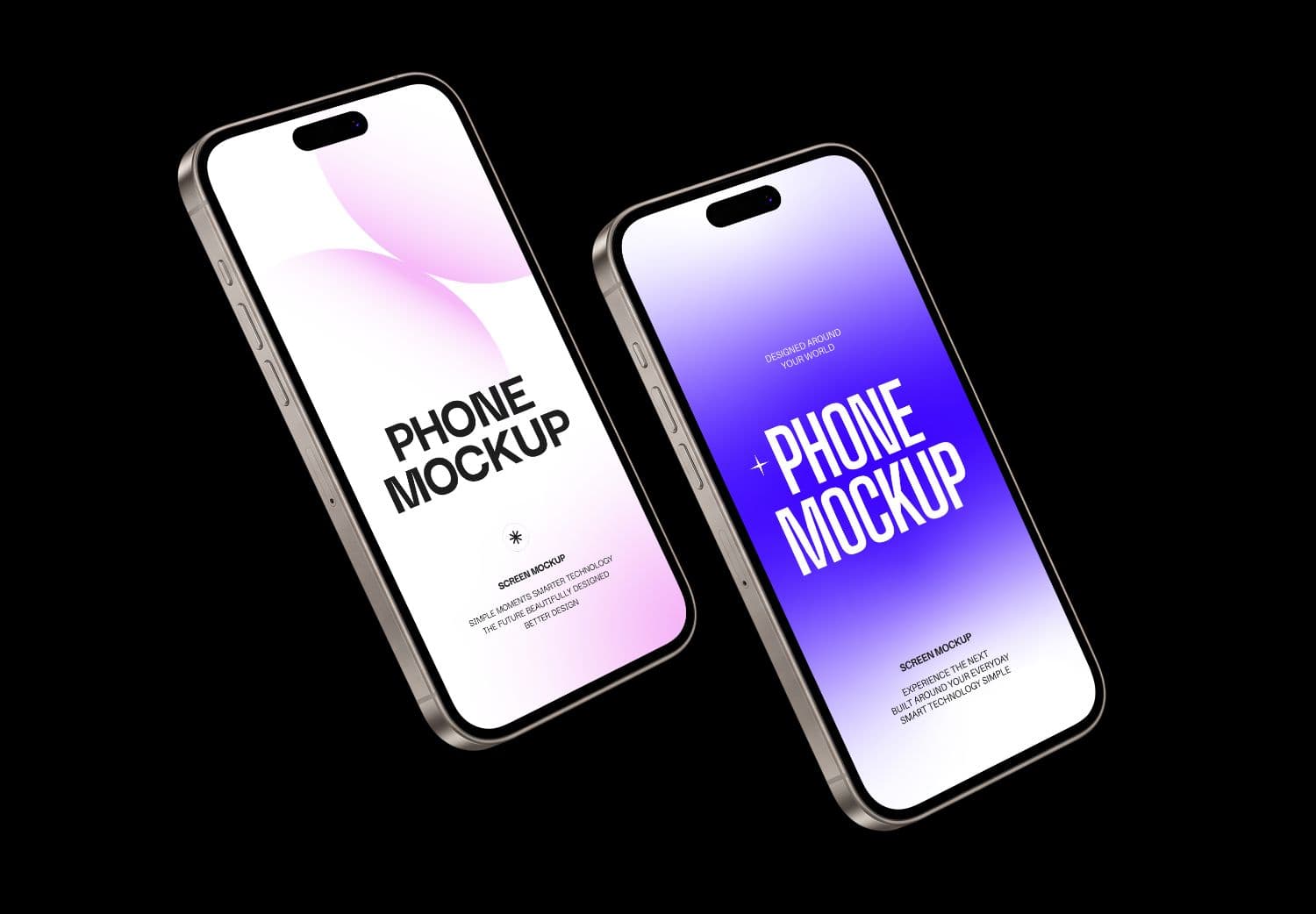 Dual Smartphone Mockup for Mobile App and UI Design