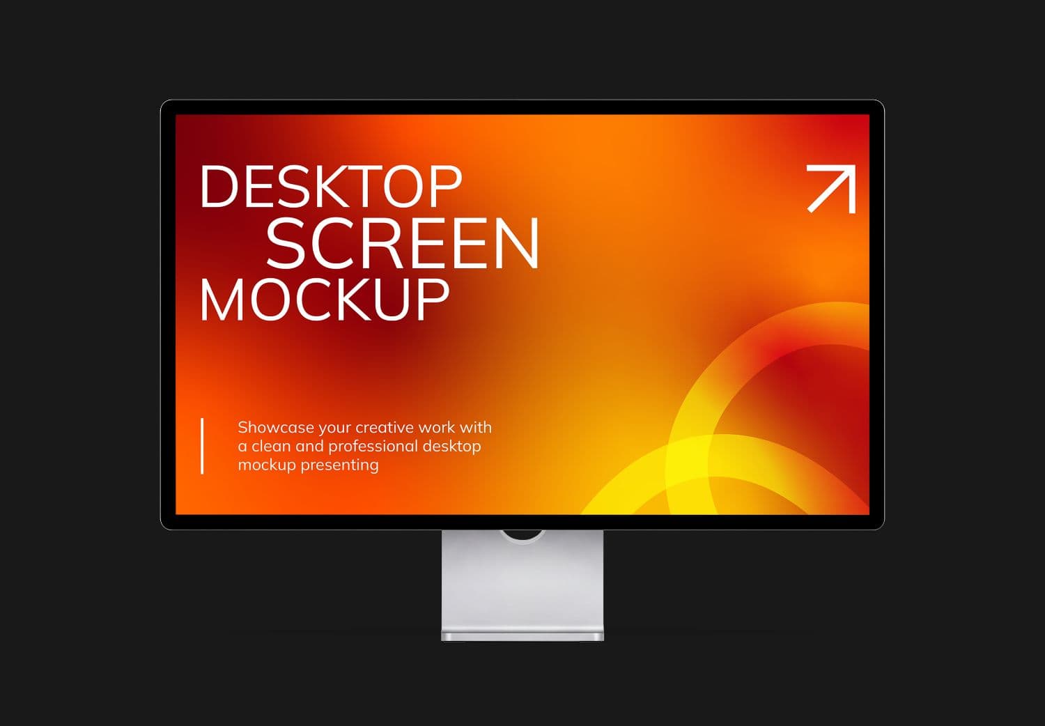 Front View Computer Screen Mockup on a Black Background