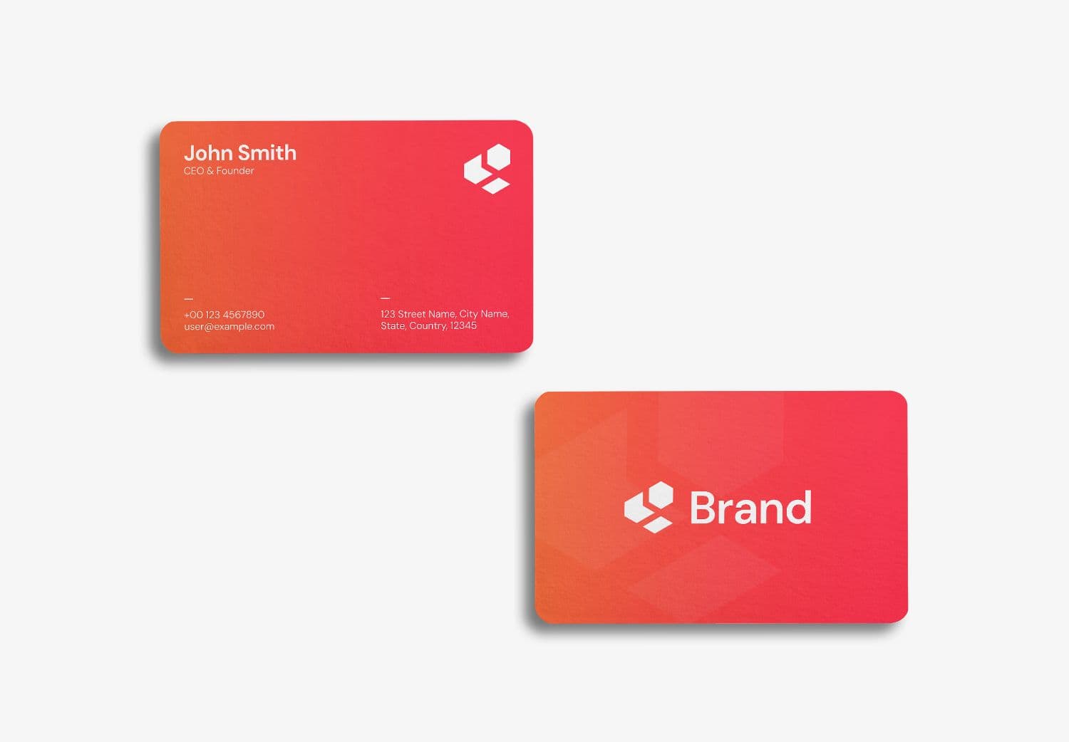 Minimal Corporate Business Card Mockup with Geometric Branding