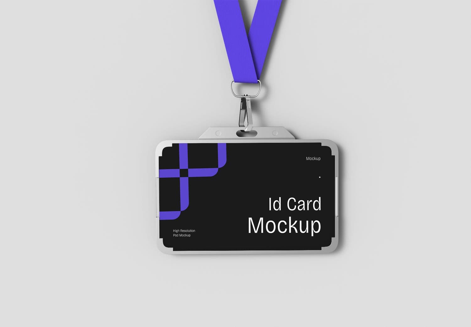Purple Lanyard ID Card Mockup - High-Res PSD Template for Designers