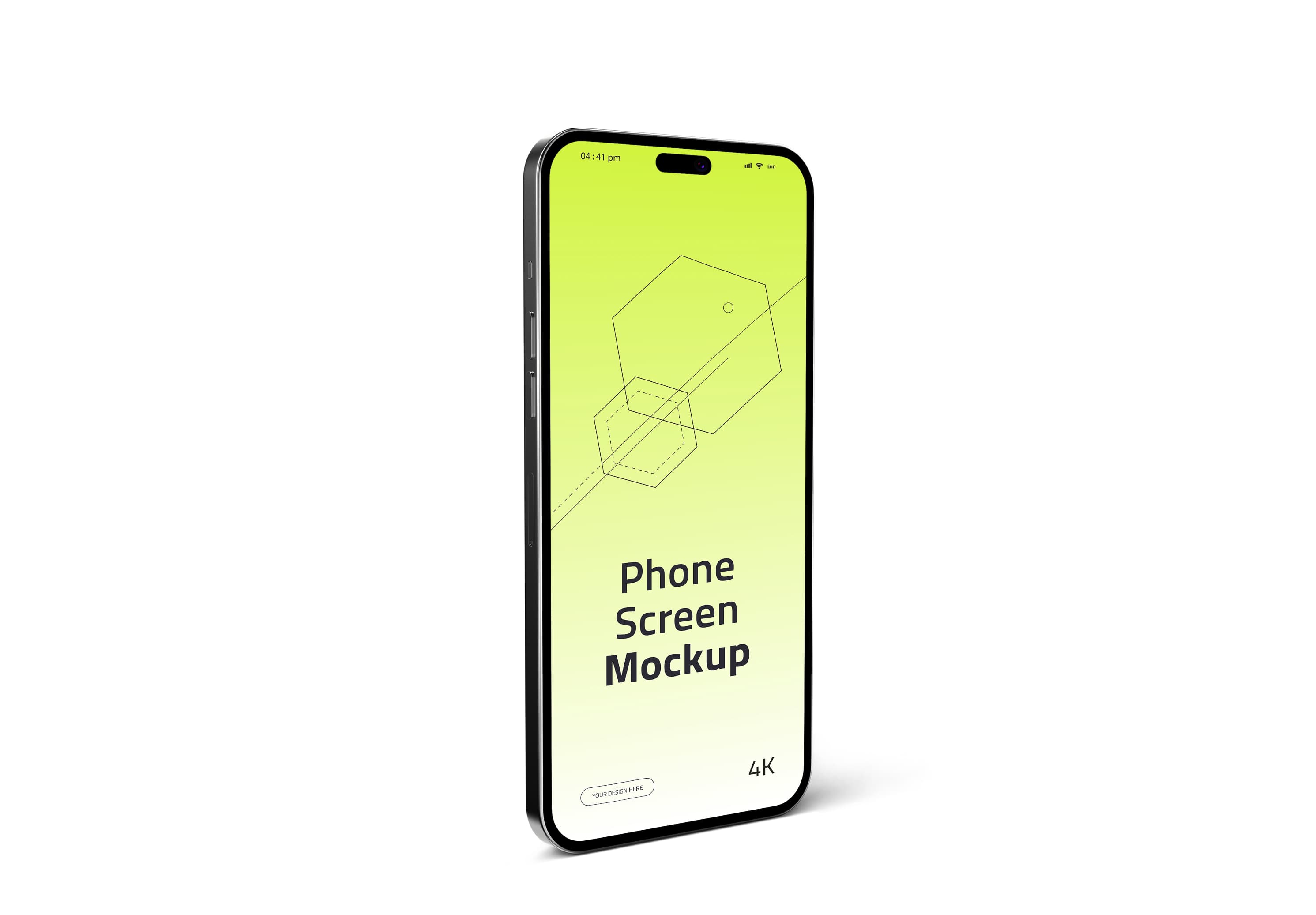Minimalist Neon Green Phone Mockup – Clean 4K Mobile Screen Template