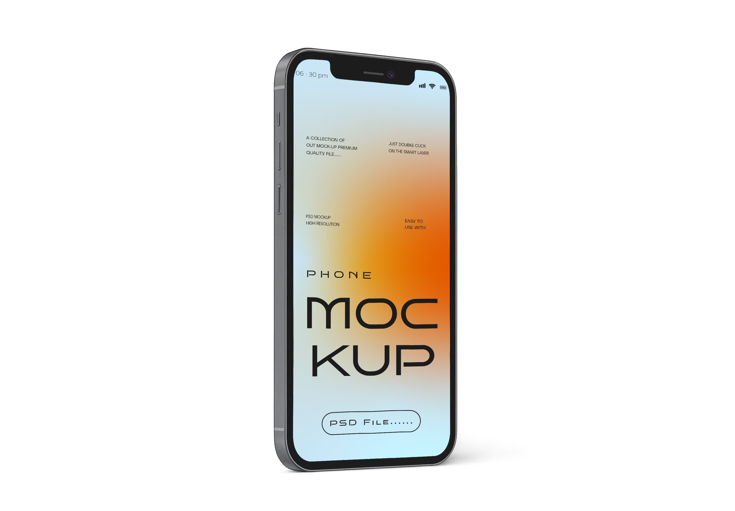 iPhone 11 Pro Max Mockup – Soft Gradient Screen on Pure White Background