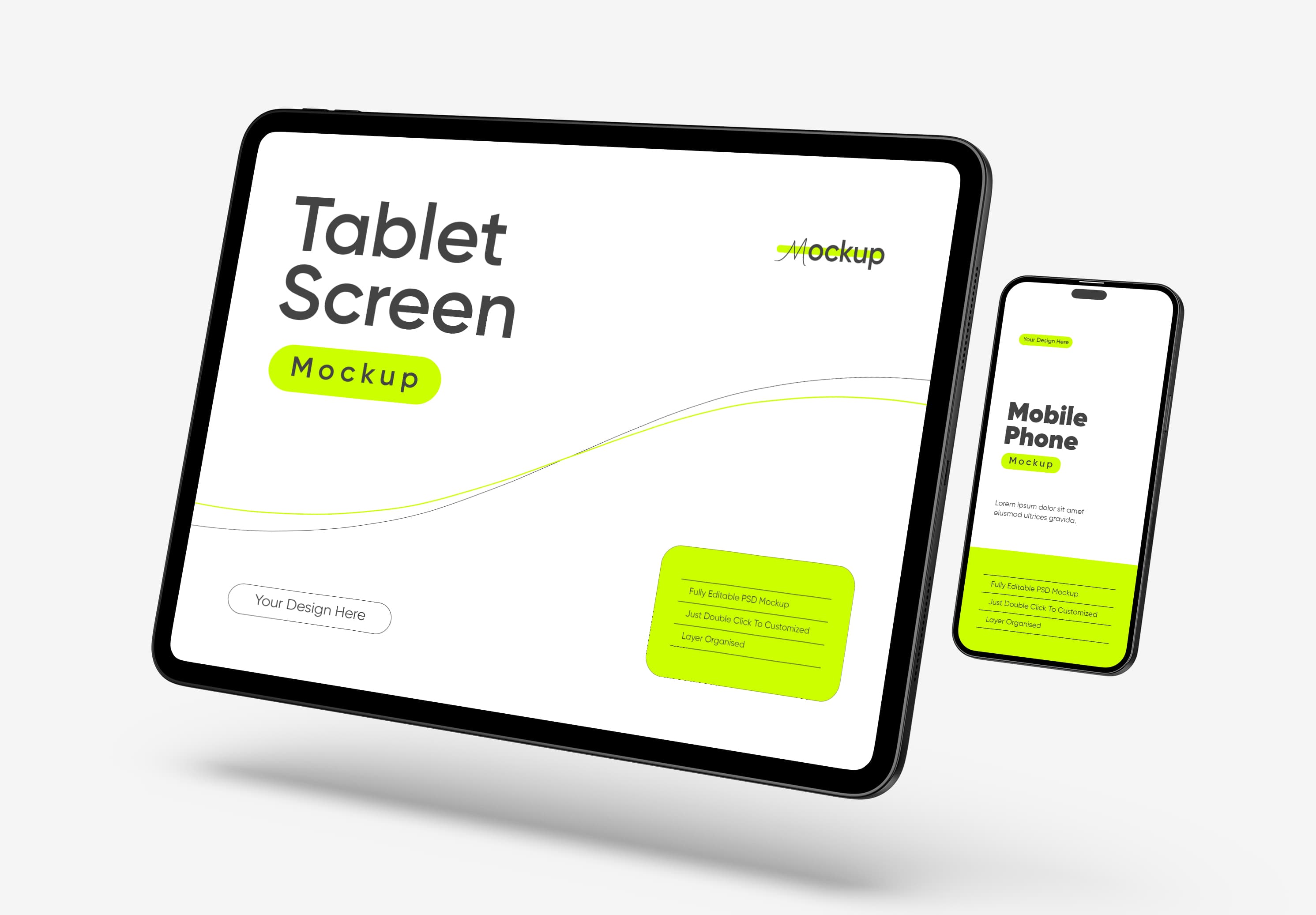 Tablet & Phone Screen Mockup Set
