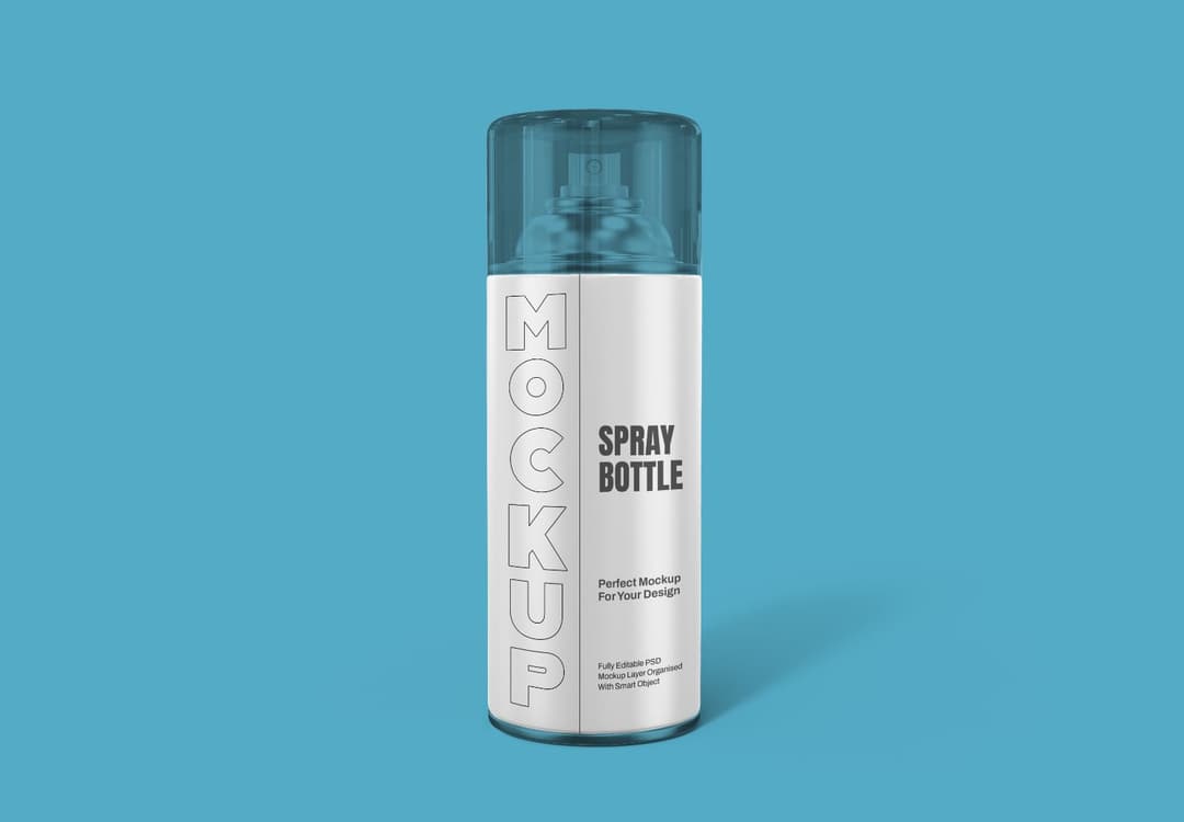 Minimalist Spray Bottle Mockup - Editable Design Template