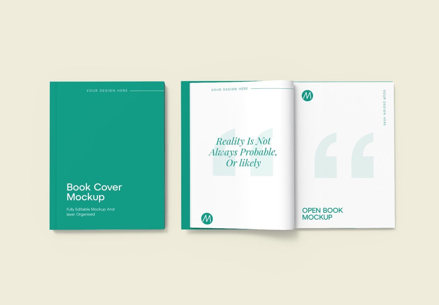 Book Cover & Open Layout Mockup
