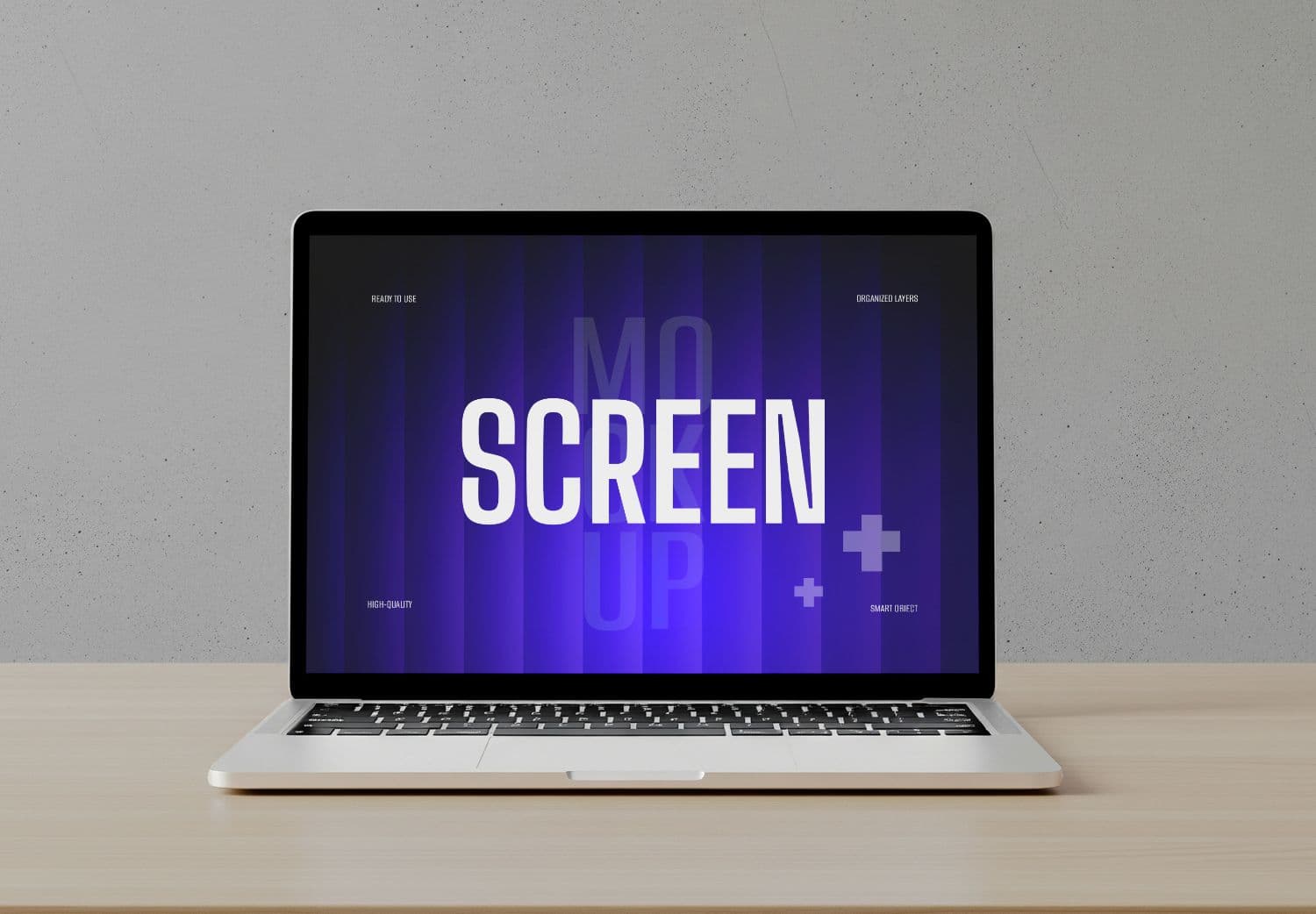 MacBook Pro Screen Mockup - Clean Desktop Presentation for Web & UI Design