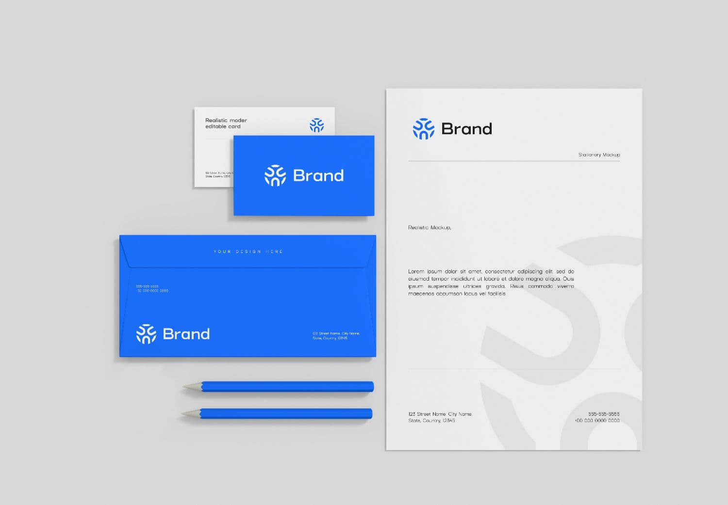 Realistic Brand Stationery Mockup for Creative Projects