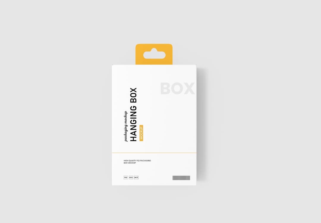 Minimalist White Hanging Box Mockup - Clean Packaging Template