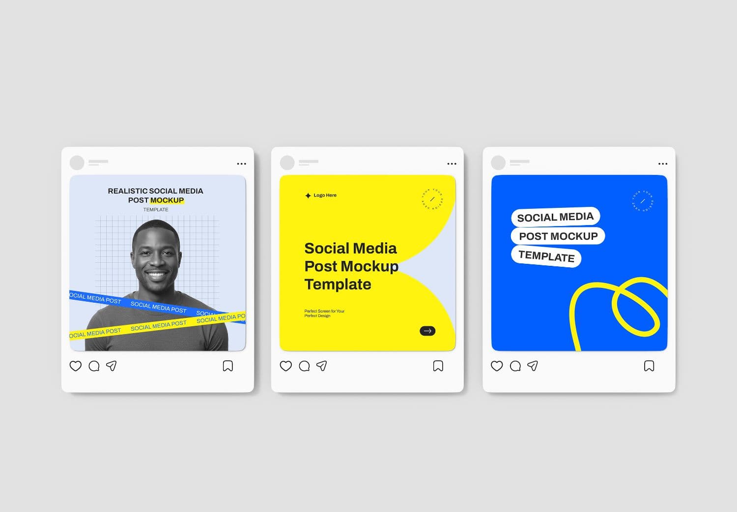 Realistic Social Media Post Mockup Template – Instagram Feed