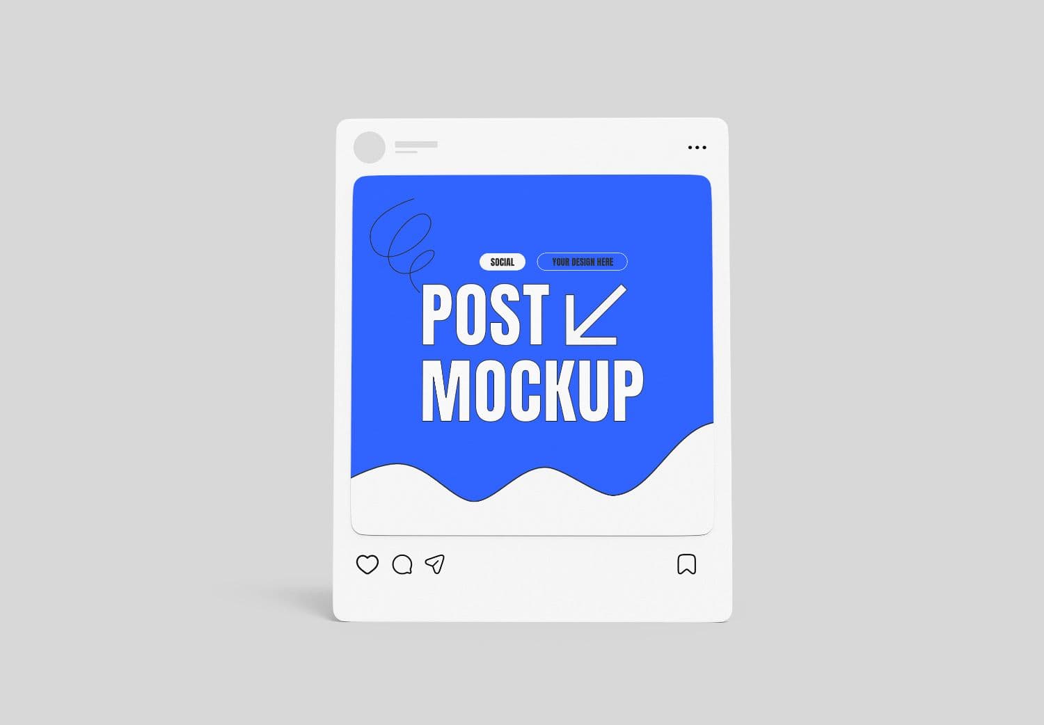 Blue Social Post Mockup – Editable PSD