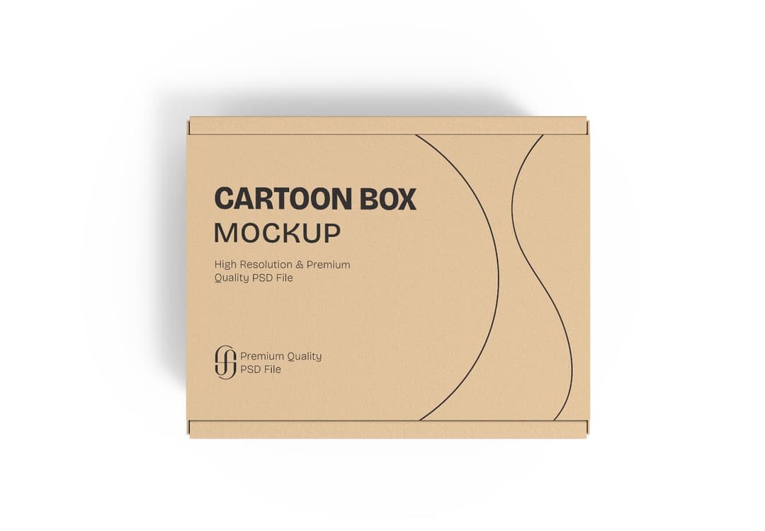 Kraft Cartoon Box Mockup - Premium Packaging Design Template