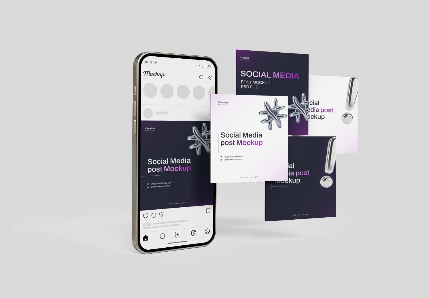 Social Media Post Mockup for Phone