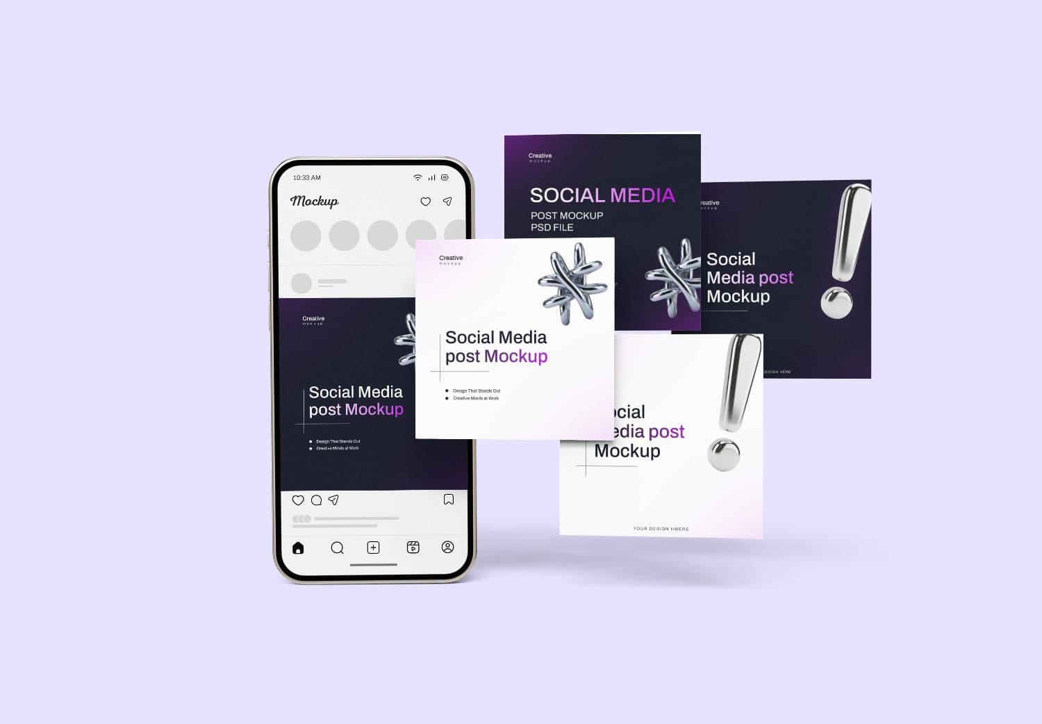 Social Media Post Mockup for Phones