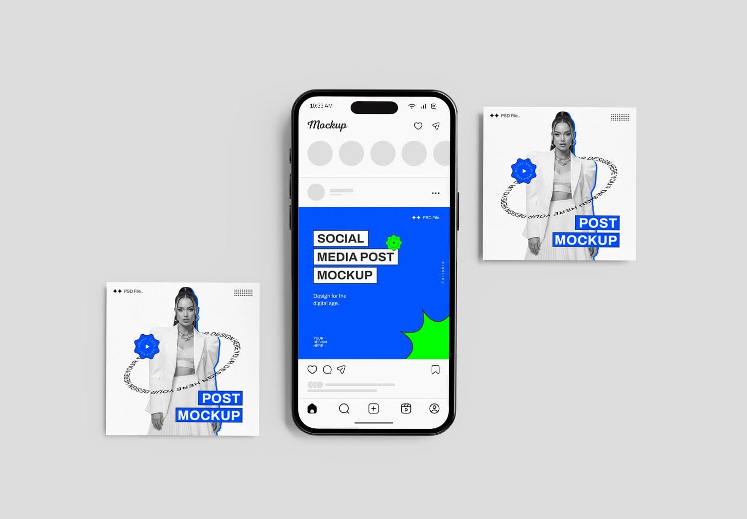 iPhone 15 Pro Social Media Post Mockup Template