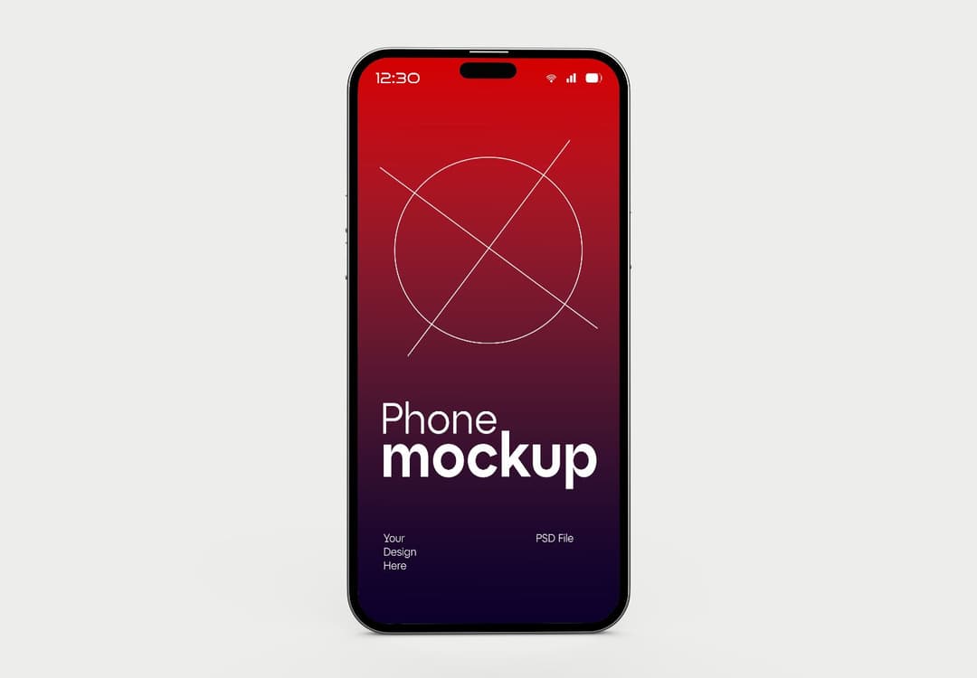 Red Gradient iPhone Mockup – Bold Screen Presentation