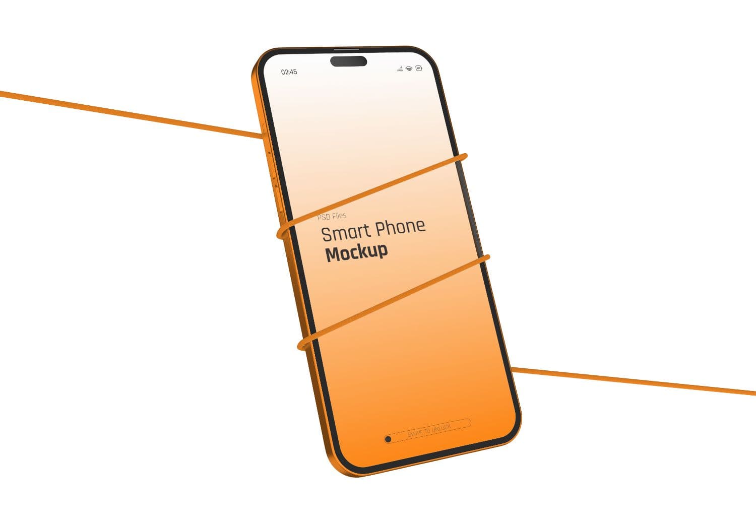 Orange Floating Smartphone Mockup – Dynamic Wireframe Template