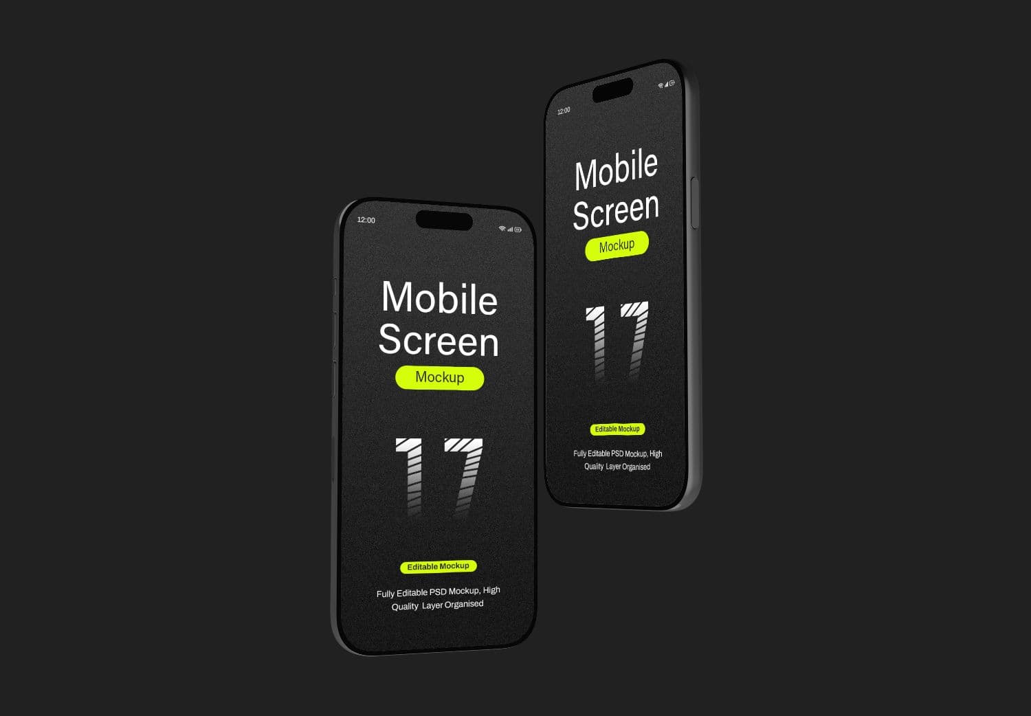 Mobile Screen Mockup - Dual iPhone Display Template