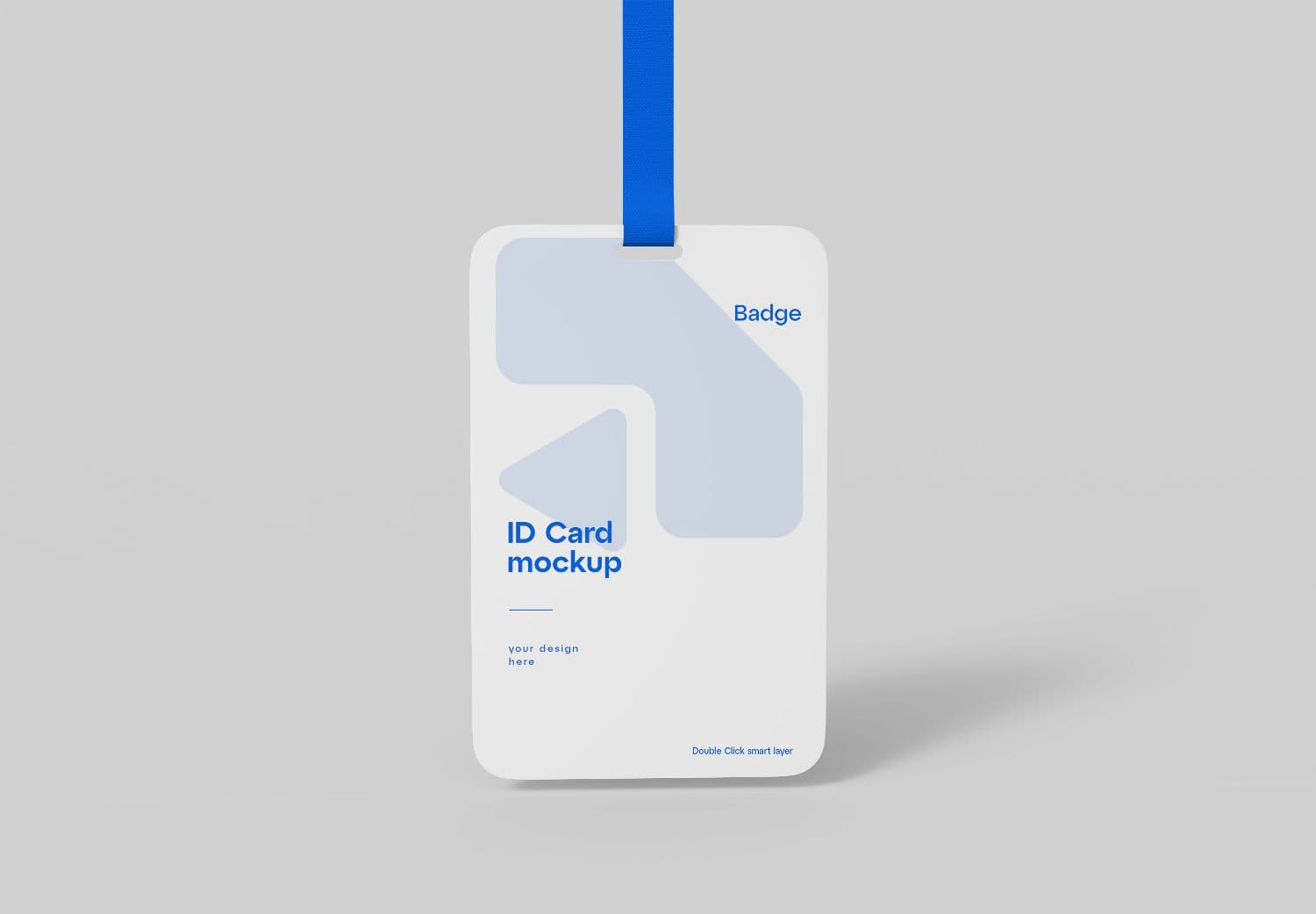 White ID Card Badge Mockup with Blue Lanyards