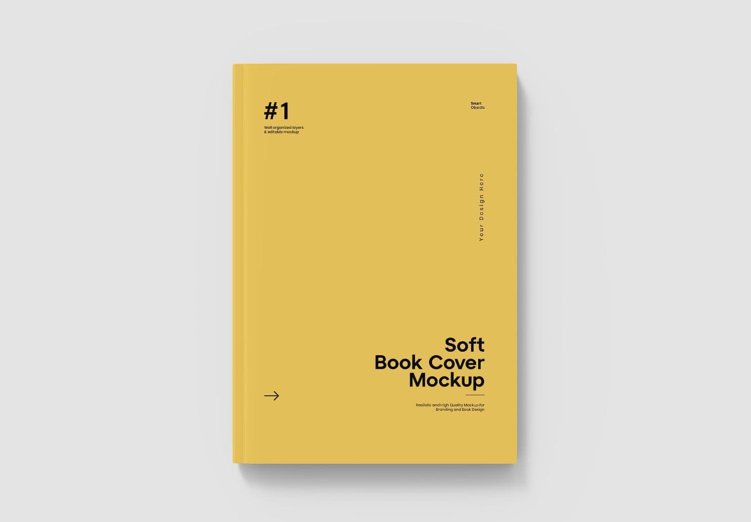 Yellow Soft Book Cover Mockup - Minimalist Design Template
