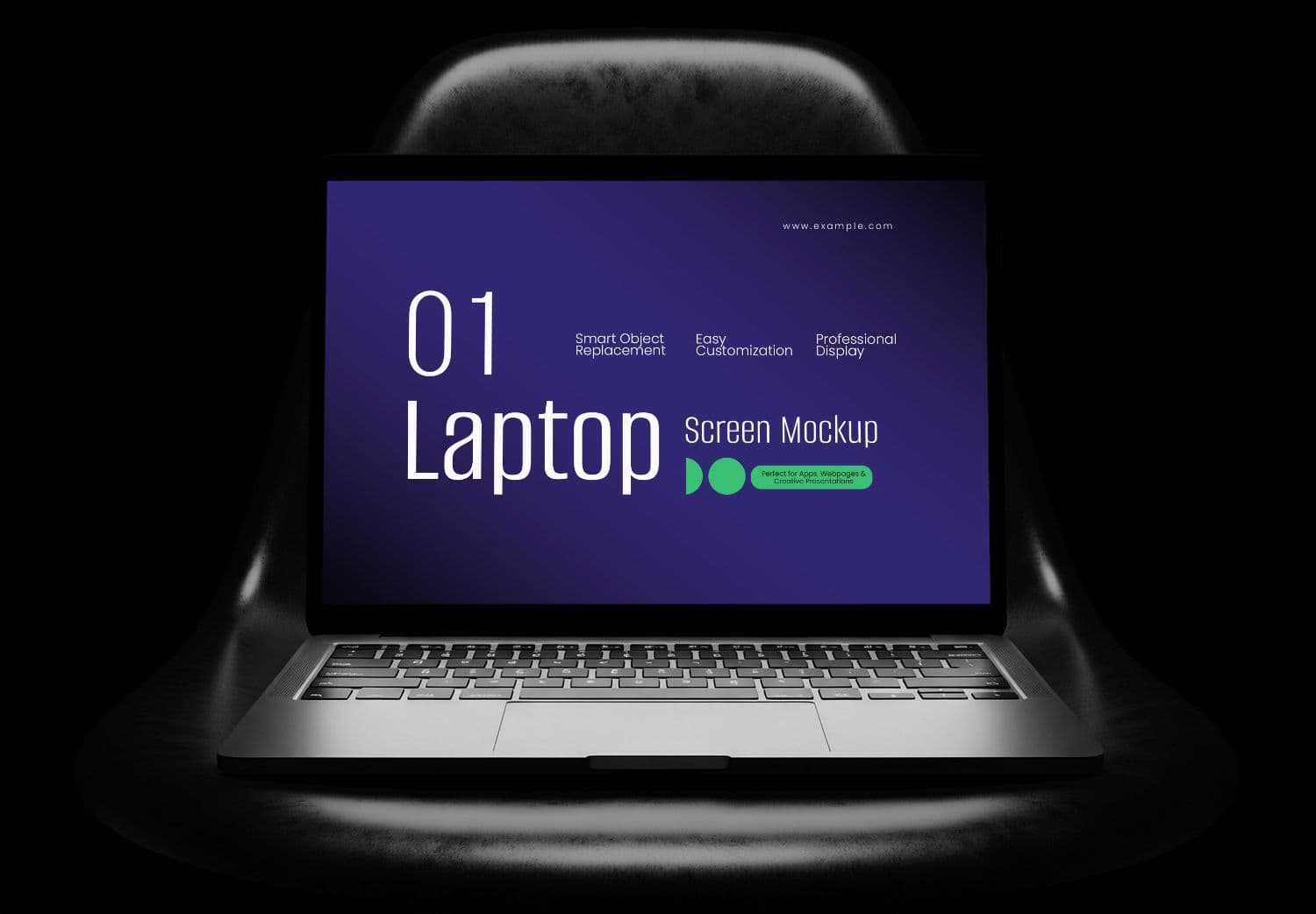 Laptop Screen Mockup - Dark Chair Presentation Template