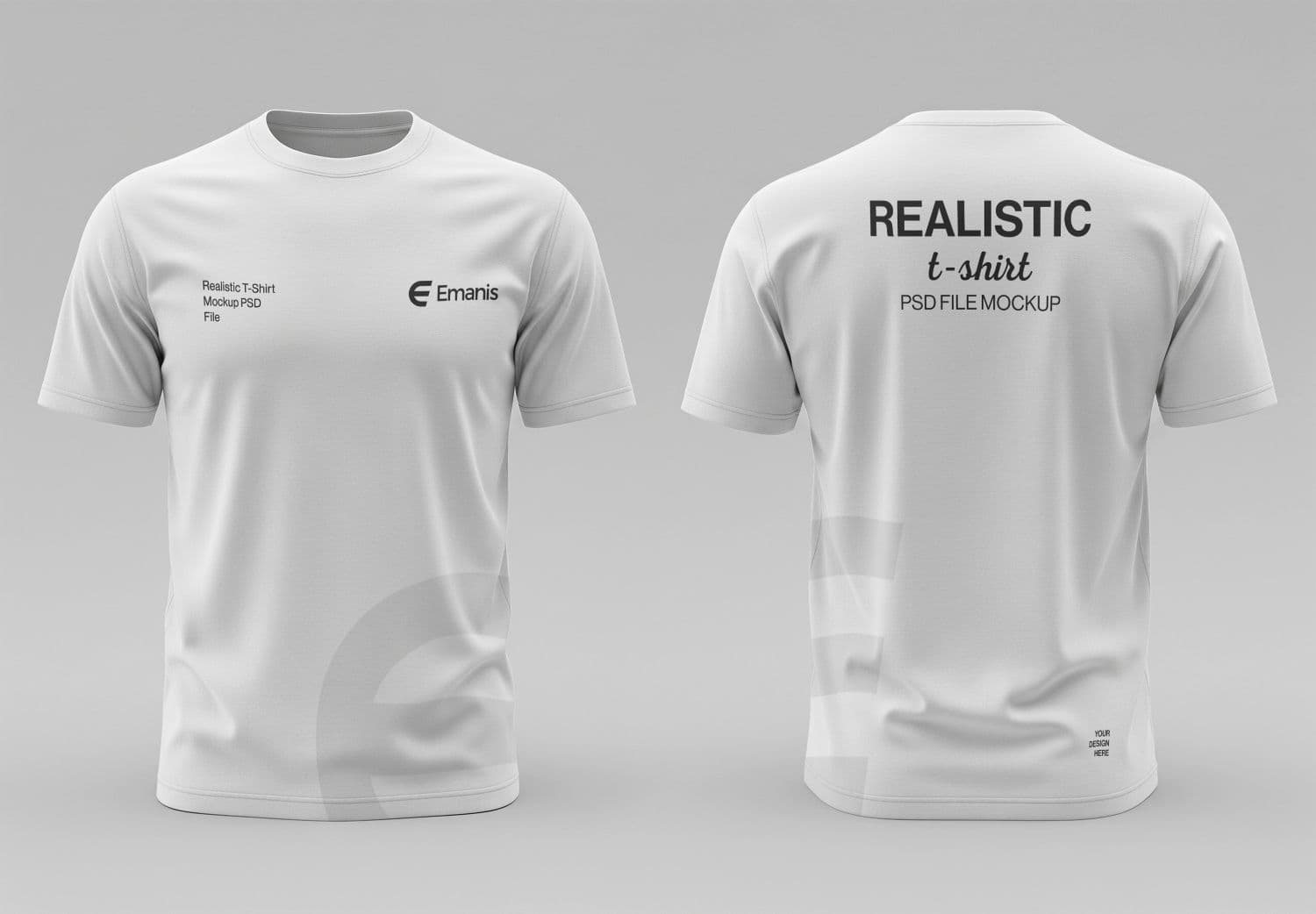 White T-Shirt Mockup - Front & Back Realistic PSD Template