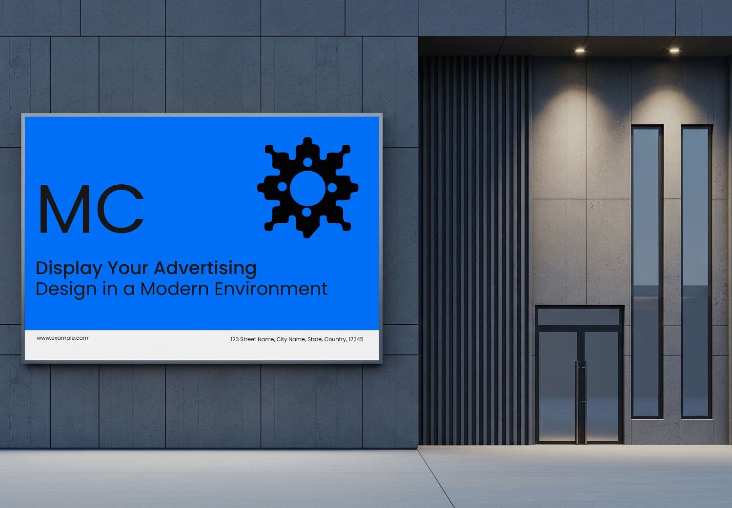 Modern Building Billboard Mockup - Corporate Exterior Display