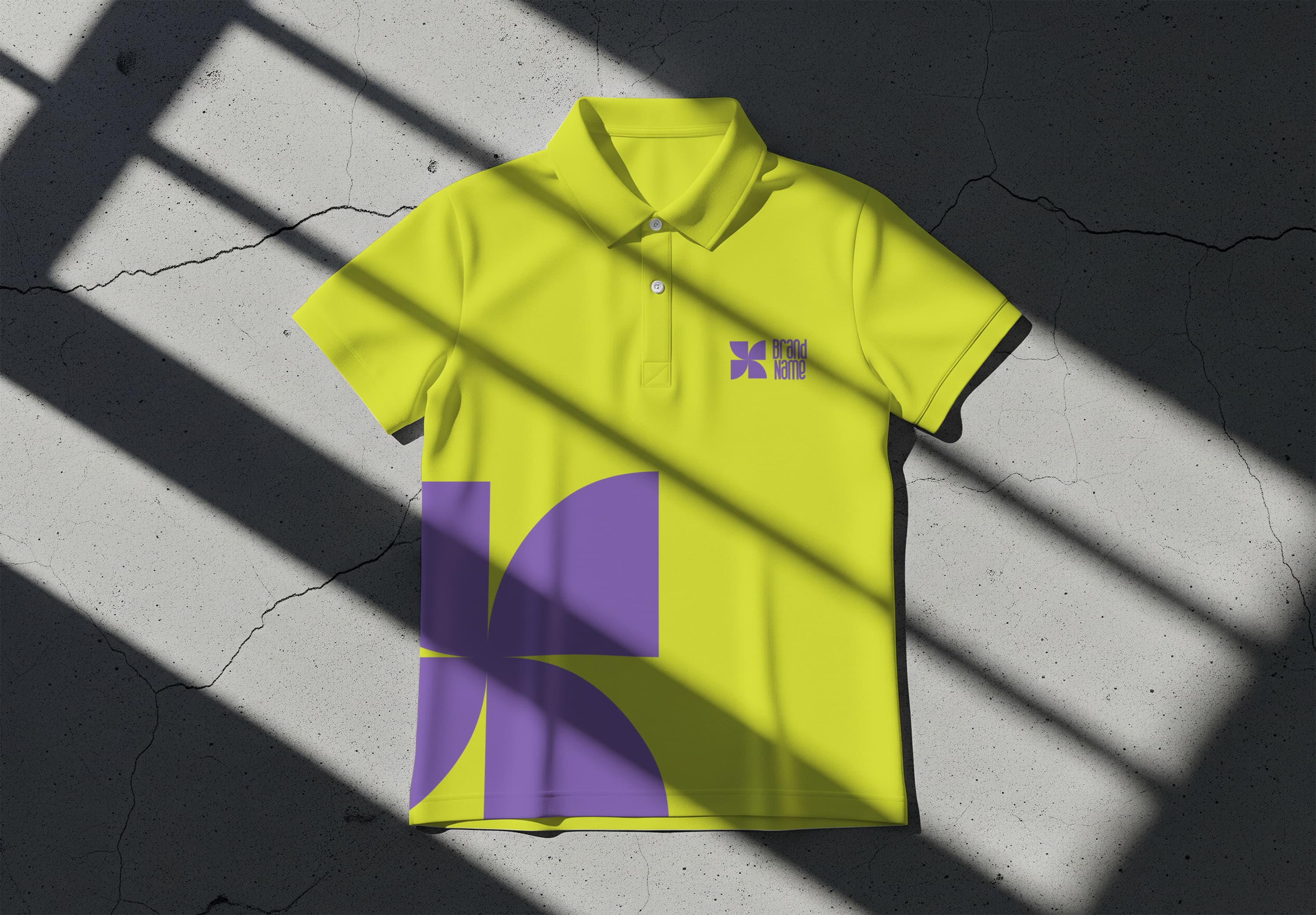 Vibrant Yellow Polo Shirt Mockup Design