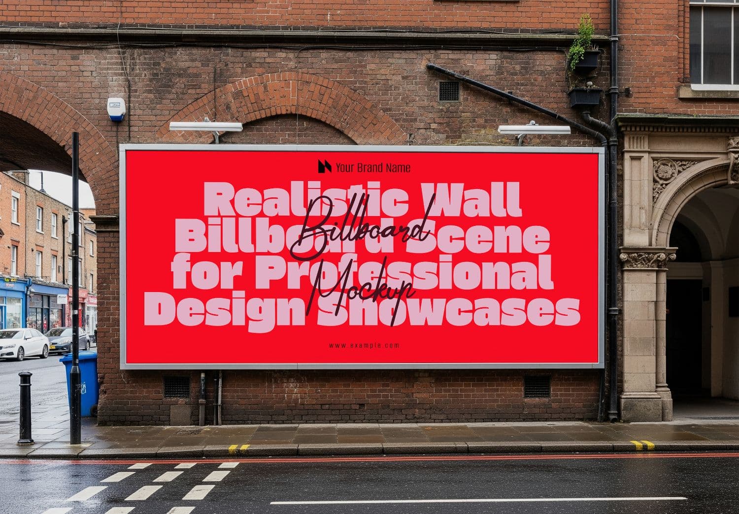 Wall Billboard Mockup Scene