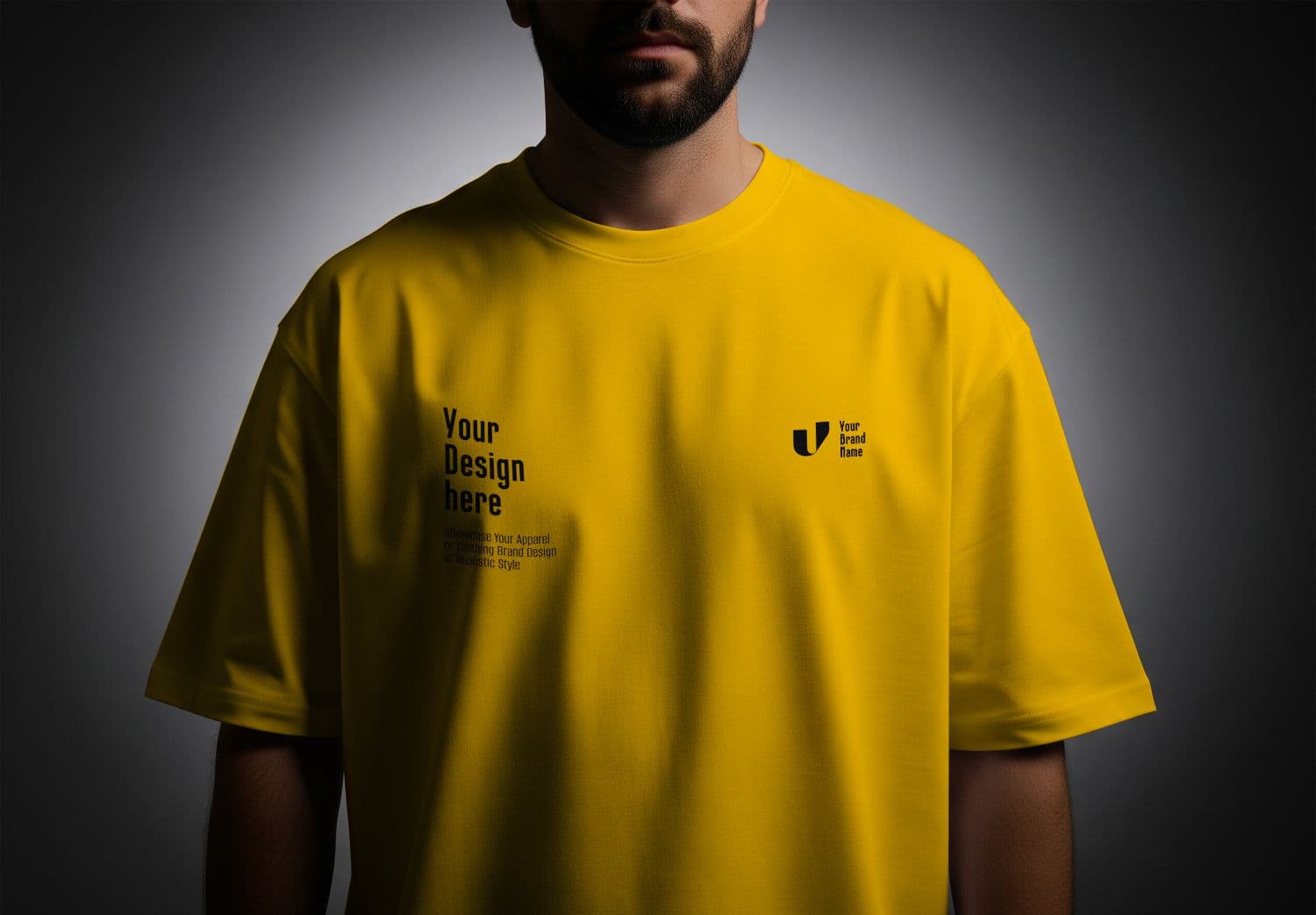 Yellow T-Shirt Mockup for Brand Design