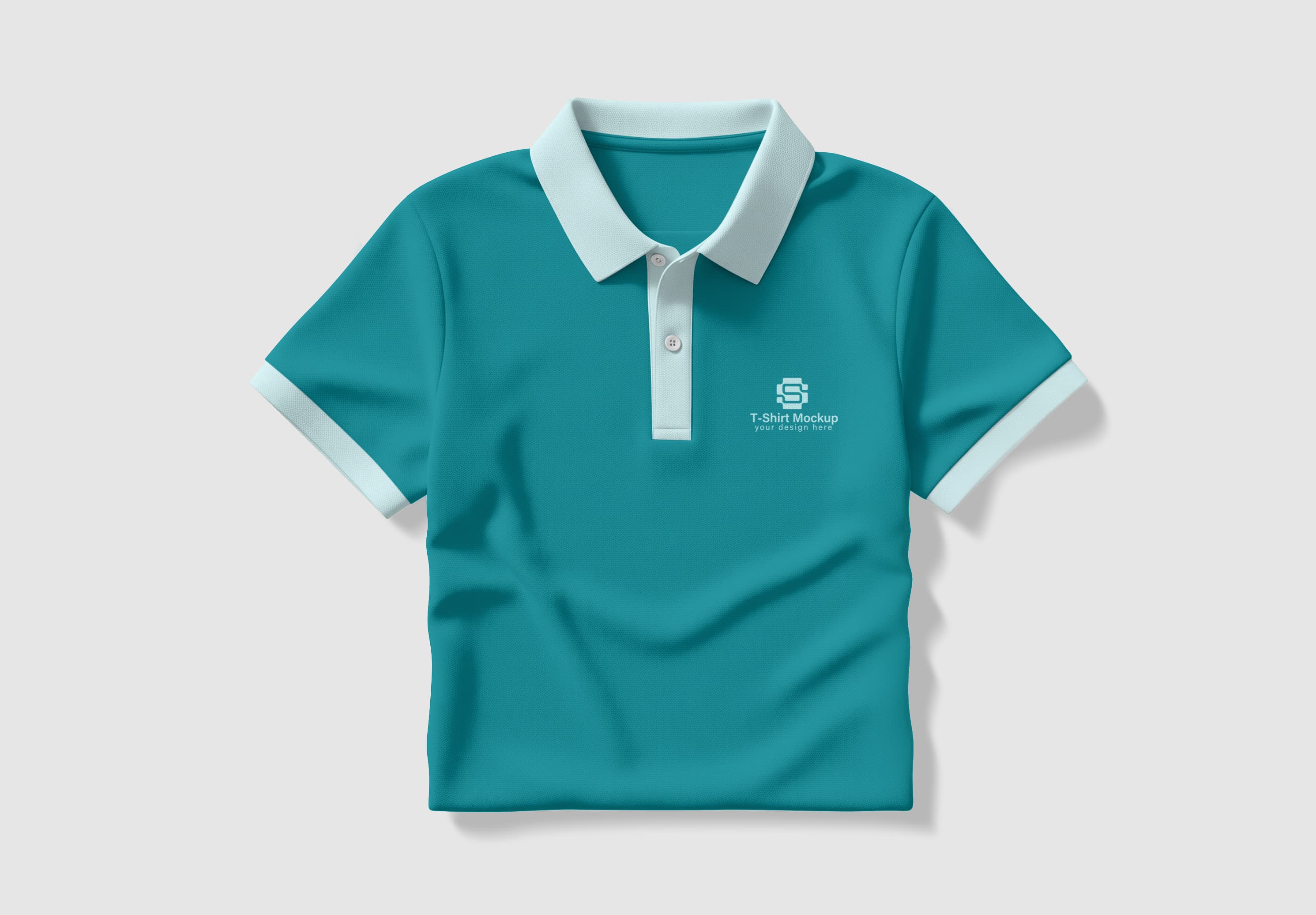 Teal Polo Shirt Mockup Template