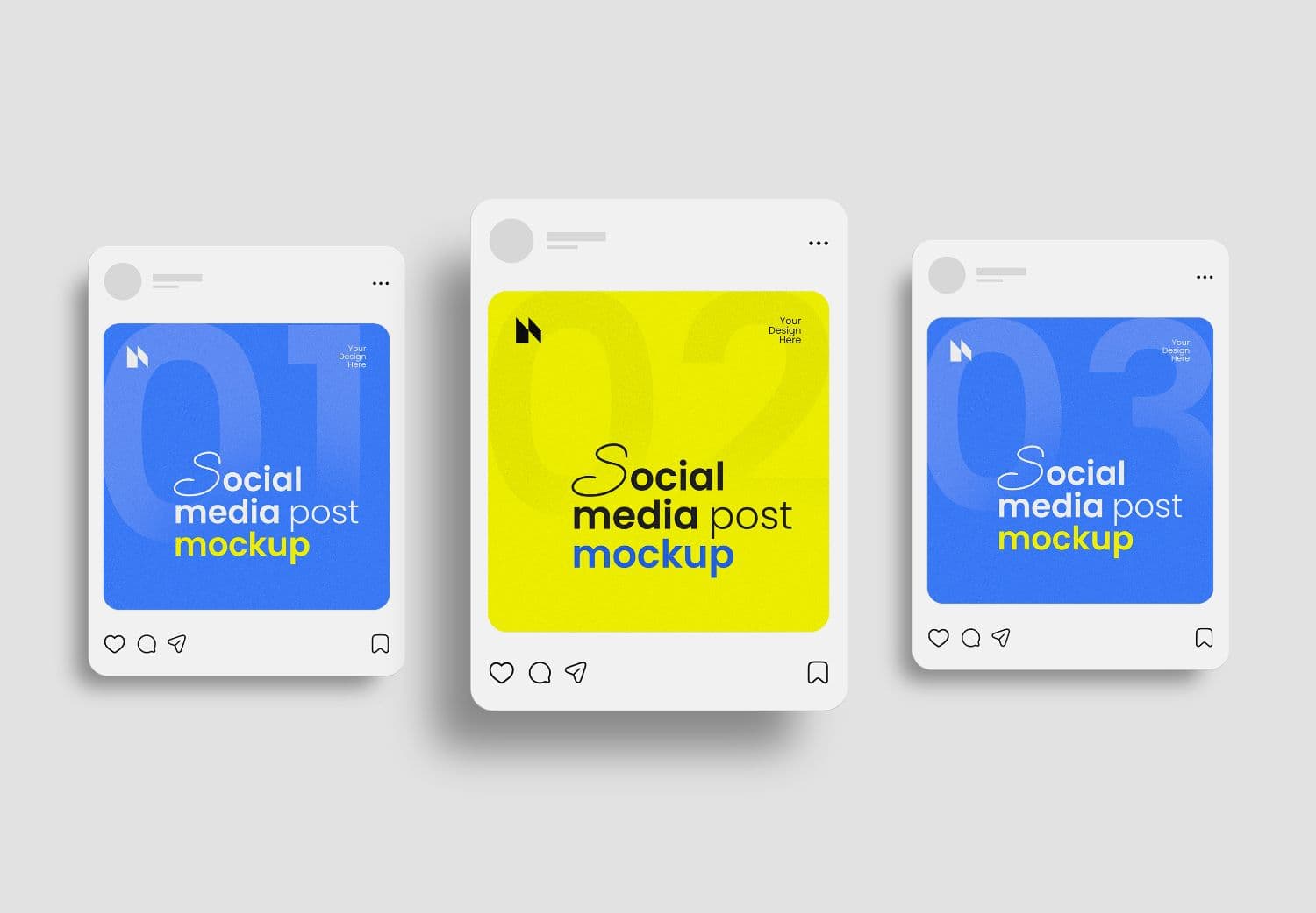 Vibrant Social Media Post Mockup Set PSD for Brand Campaigns