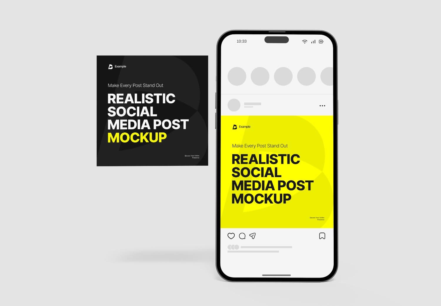 Free iPhone Social Media Post Mockup for Instagram Post Presentation